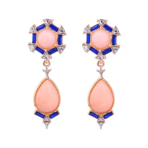 Cubic Zirconia & Crystal 18K Gold-Plated Bezel Drop Earrings