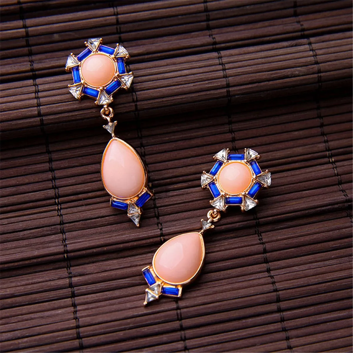 Cubic Zirconia & Crystal 18K Gold-Plated Bezel Drop Earrings