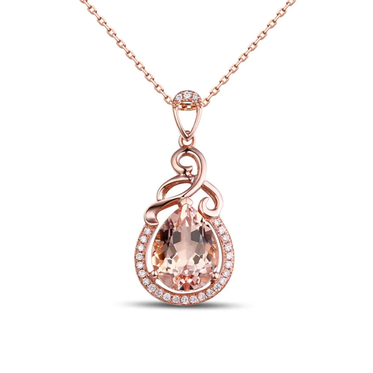 Cubic Zirconia & Crystal Teardrop Pendant Necklace