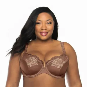 Curvy Couture Women's Tulip Lace Underwire Push Up Bra