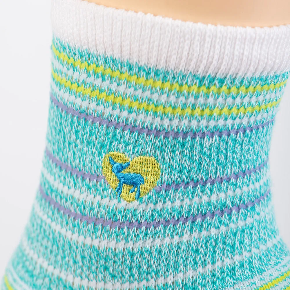 Cushioned Socks | Comfy Quarter Crew | Seaside Peacock