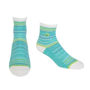 Cushioned Socks | Comfy Quarter Crew | Seaside Peacock
