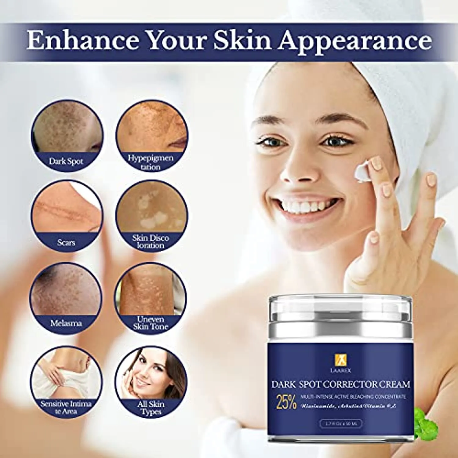 Dark Spot Corrector Remover for Face and body, Dark Spot Cream with Quick Results for Knees, Elbows, Underarms, and Thighs,Skin Nourishing Age Spot Remover Women Men