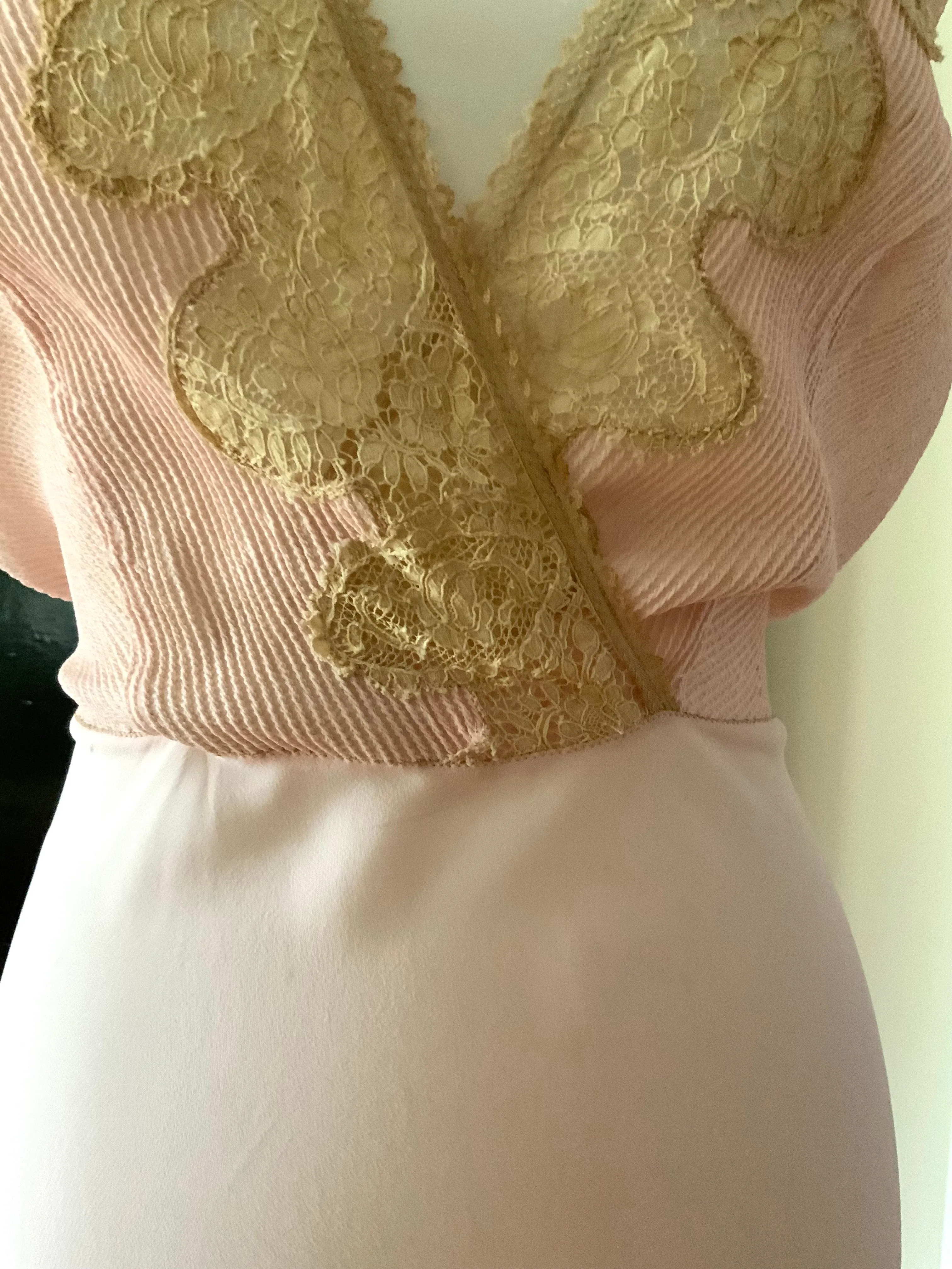 Deep V Neck Chiffon Dress - 50s