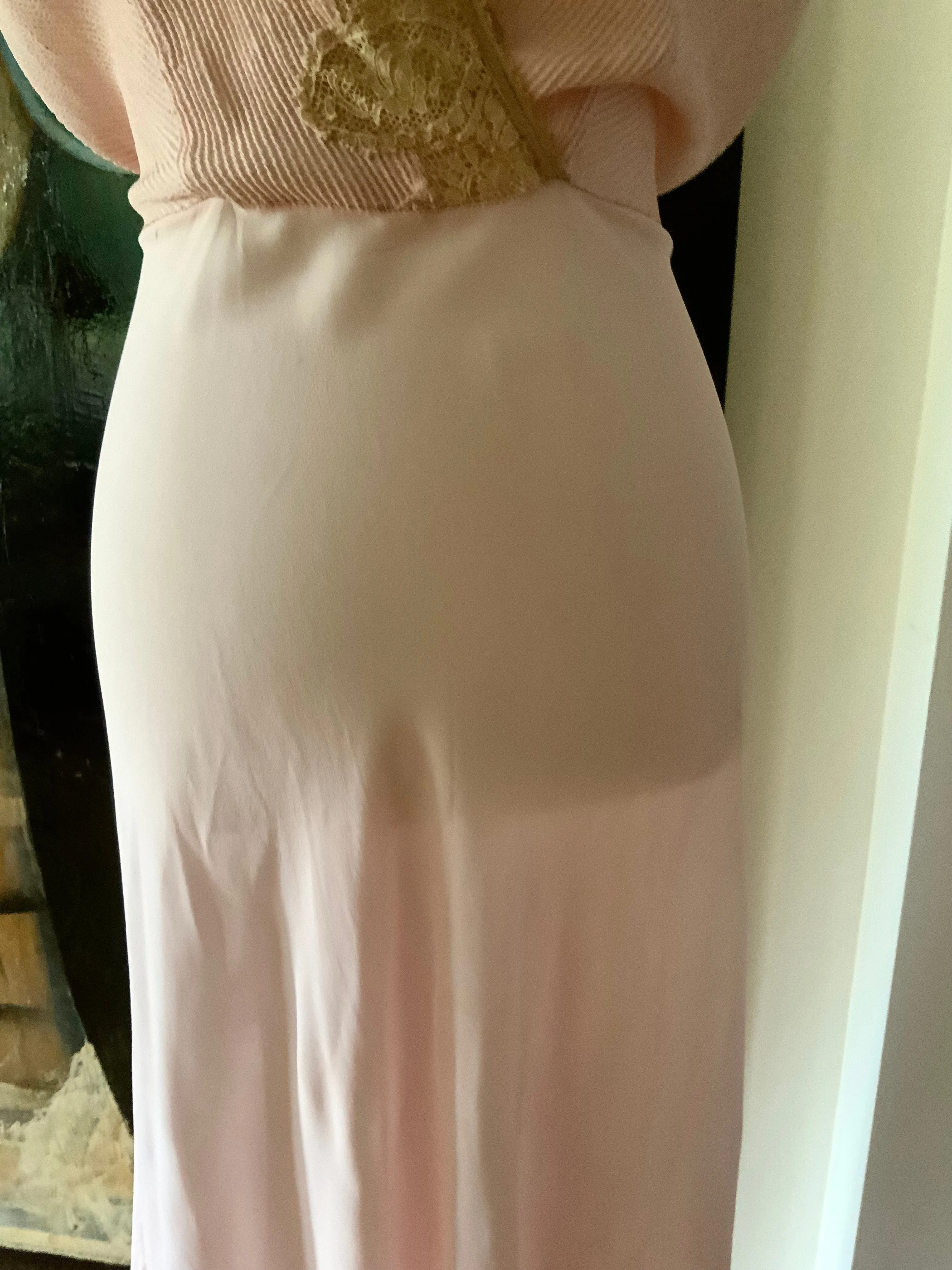 Deep V Neck Chiffon Dress - 50s