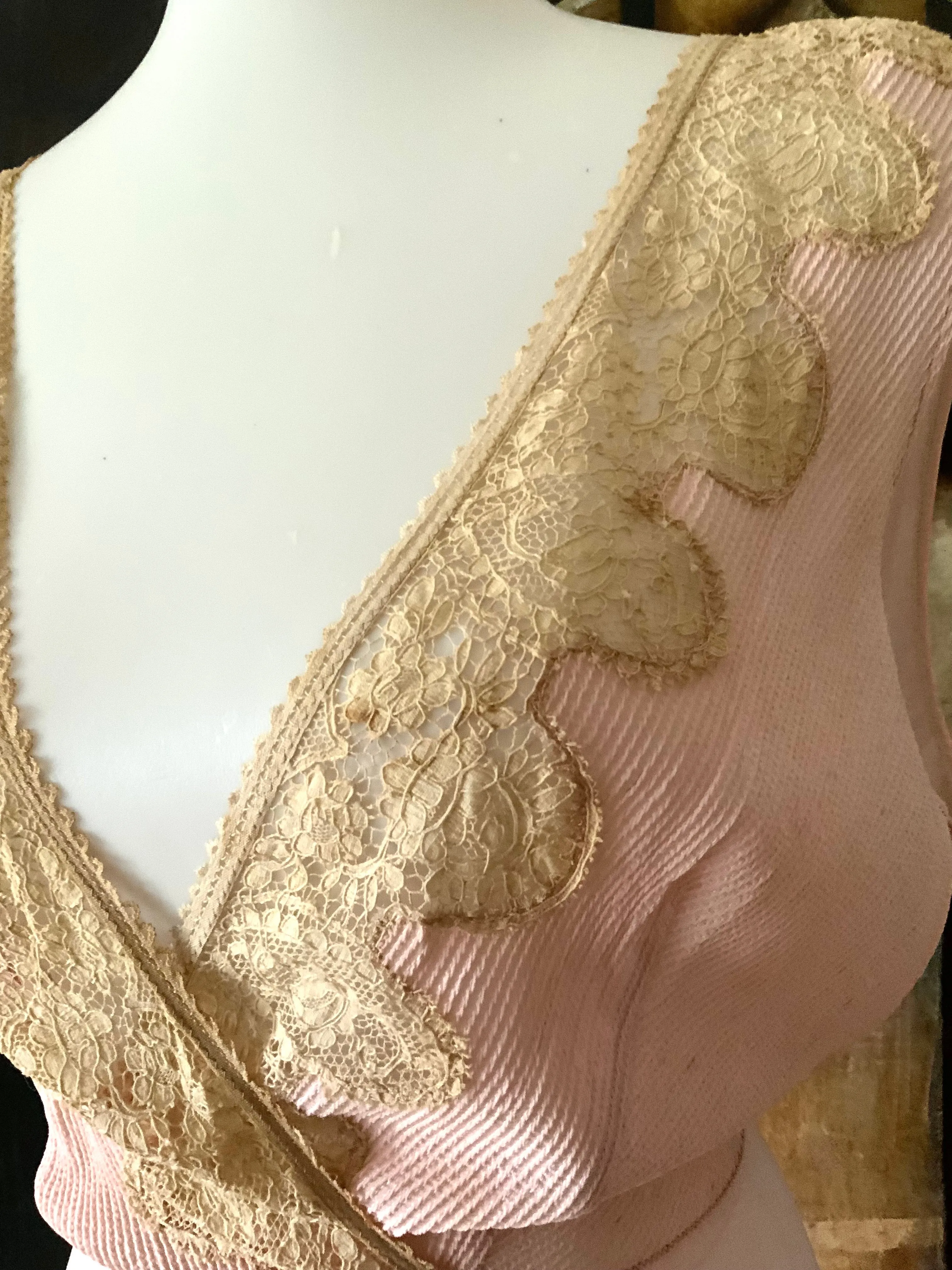 Deep V Neck Chiffon Dress - 50s