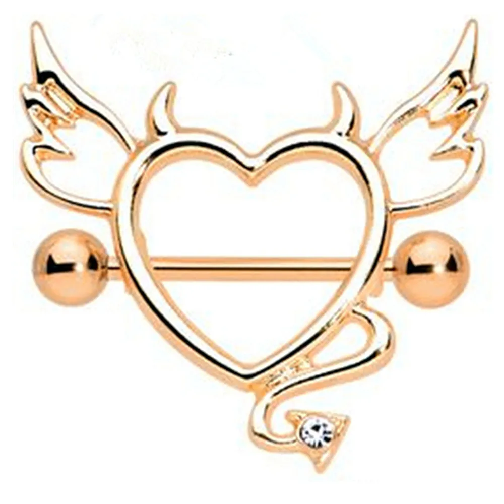 Devil Heart Nipple Shield Ring