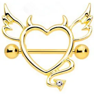 Devil Heart Nipple Shield Ring