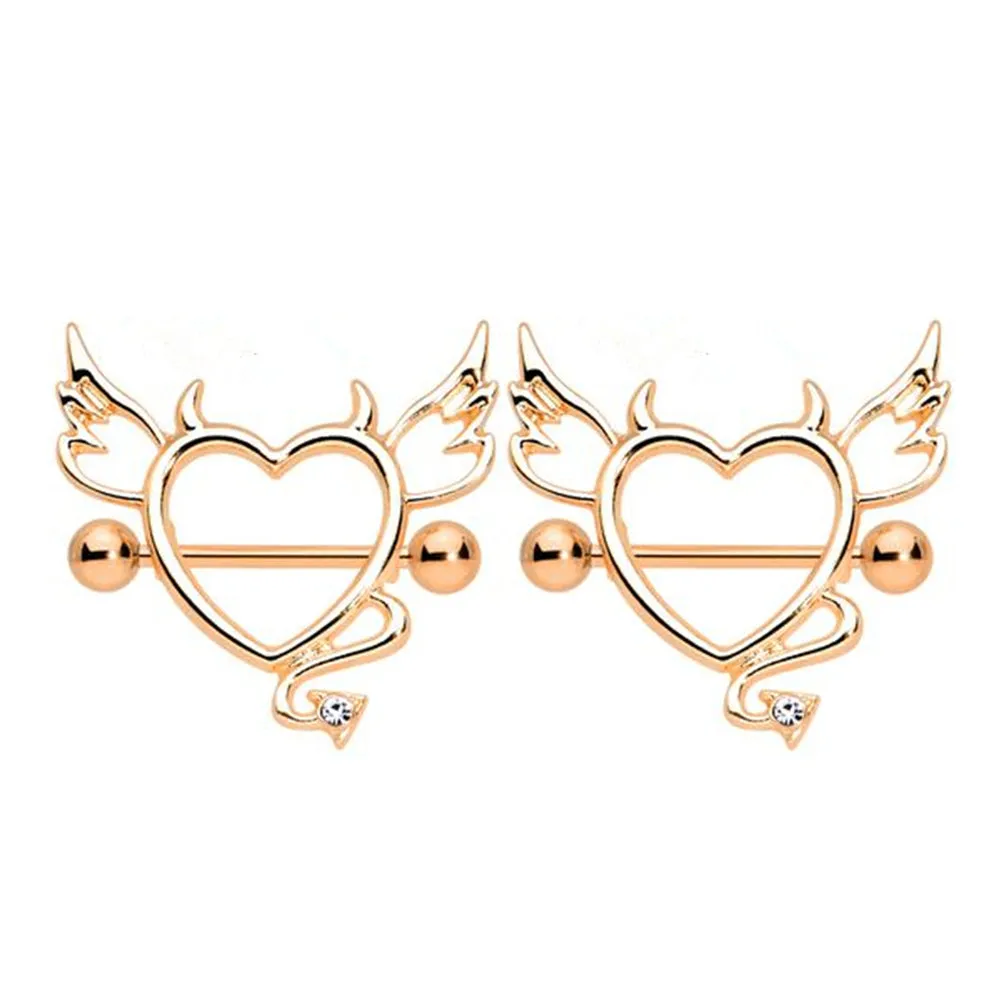 Devil Heart Nipple Shield Ring