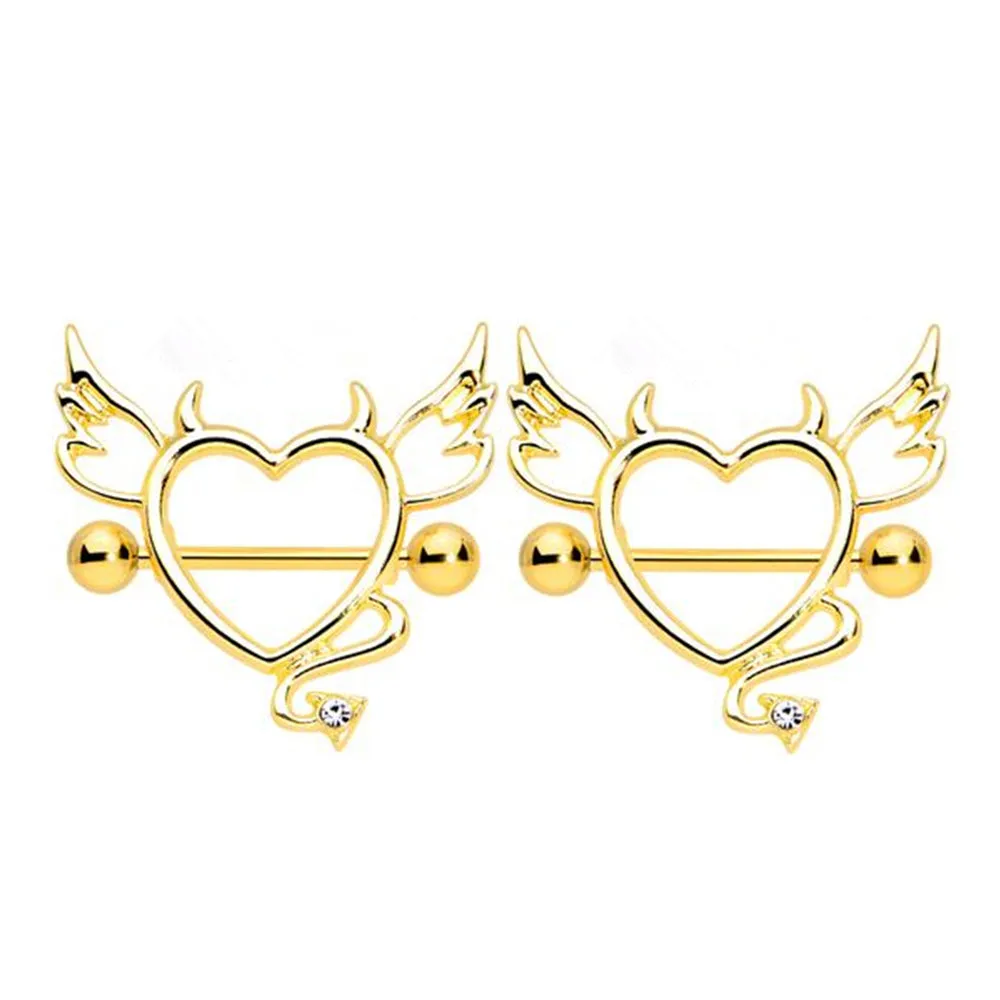 Devil Heart Nipple Shield Ring