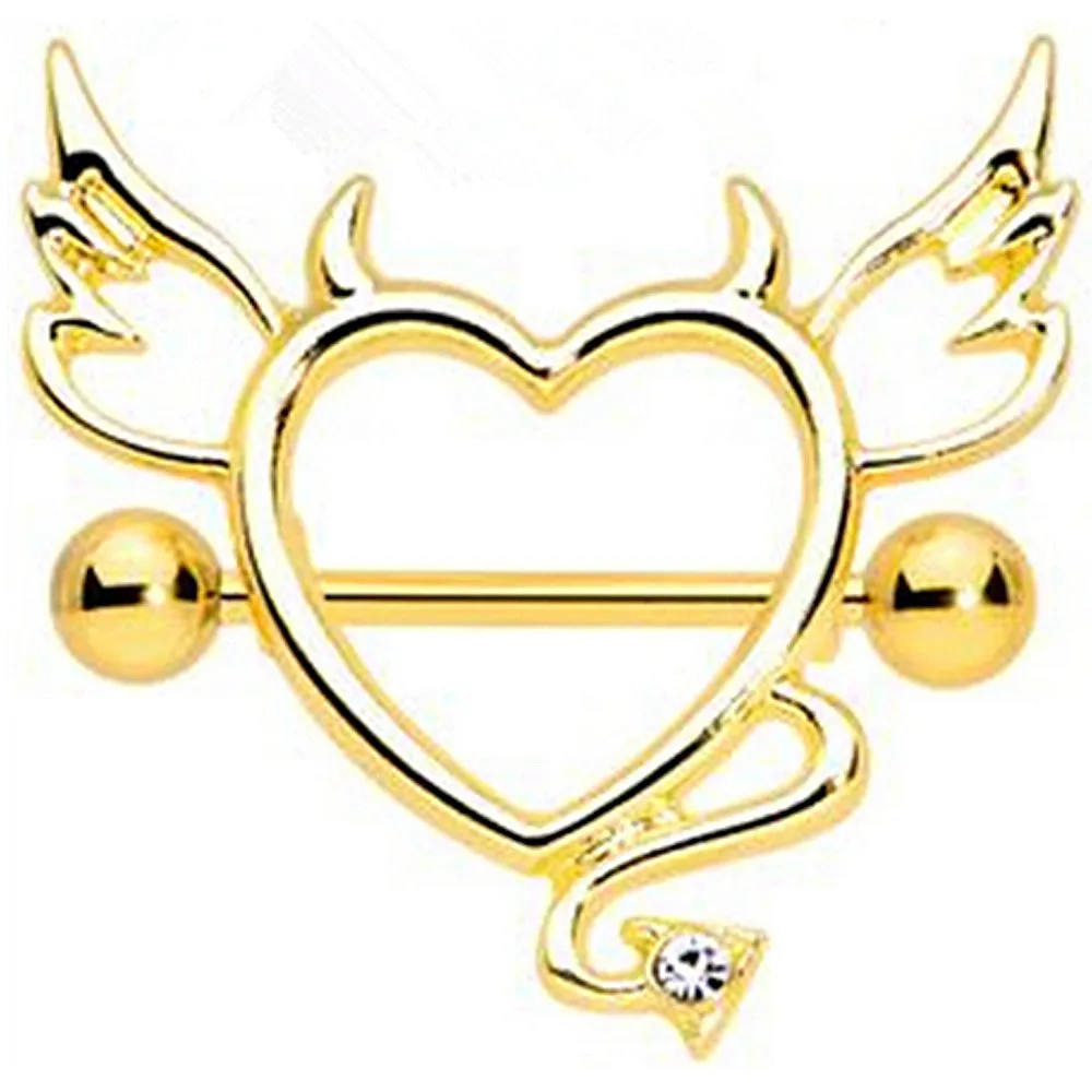 Devil Heart Nipple Shield Ring