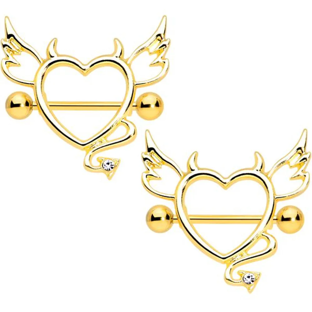 Devil Heart Nipple Shield Ring