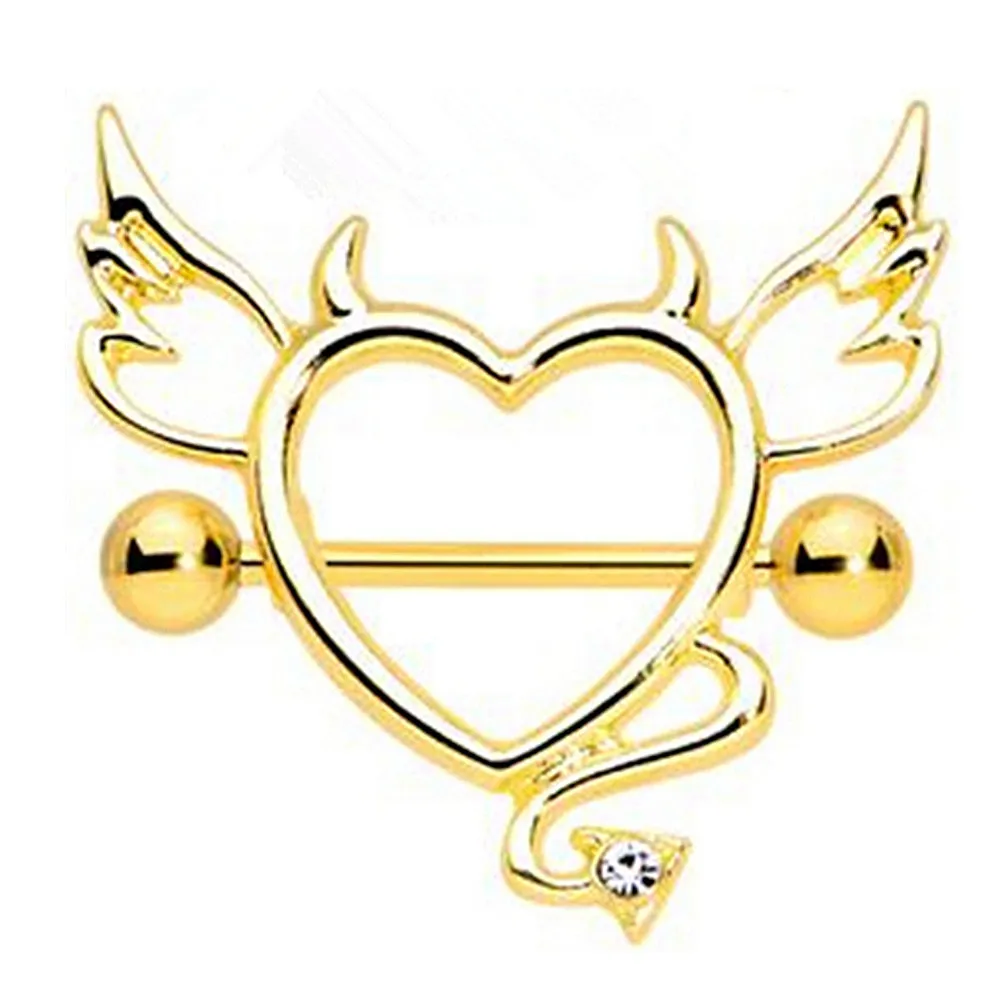 Devil Heart Nipple Shield Ring