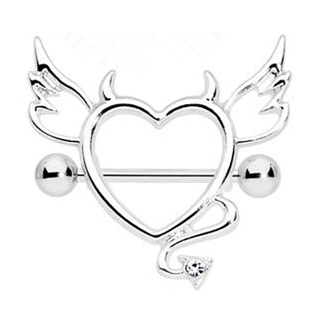 Devil Heart Nipple Shield Ring