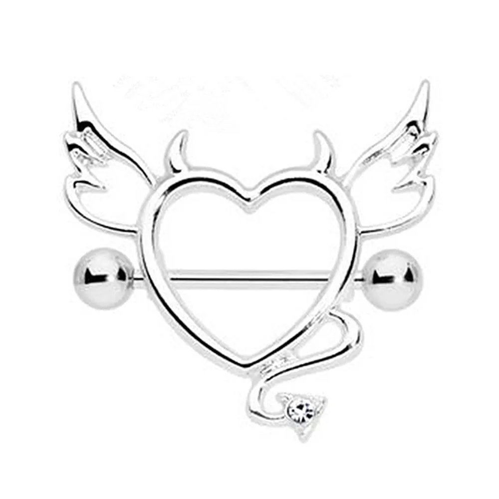 Devil Heart Nipple Shield Ring
