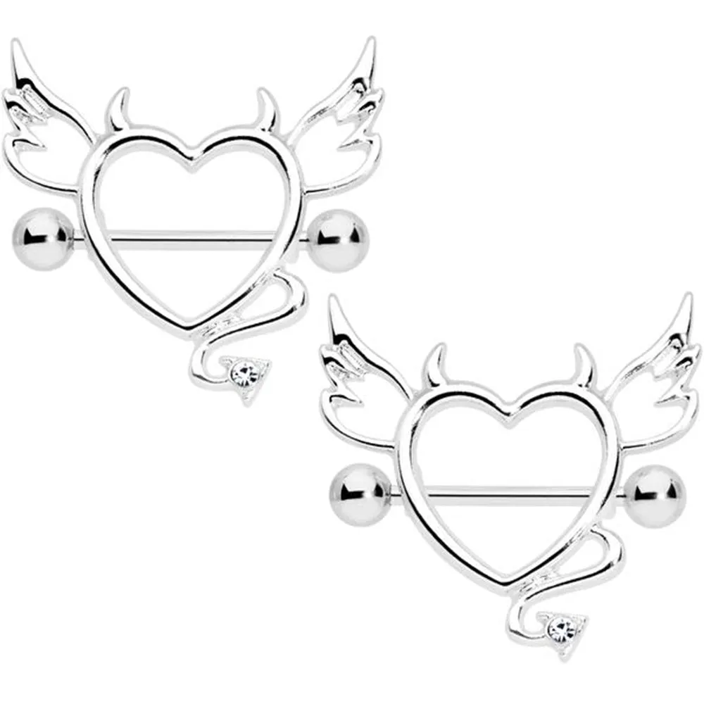 Devil Heart Nipple Shield Ring