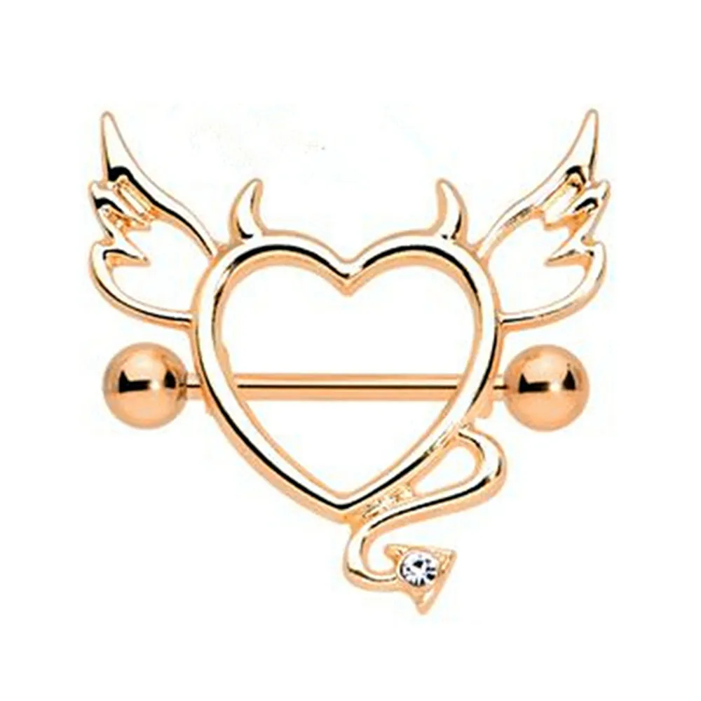 Devil Heart Nipple Shield Ring