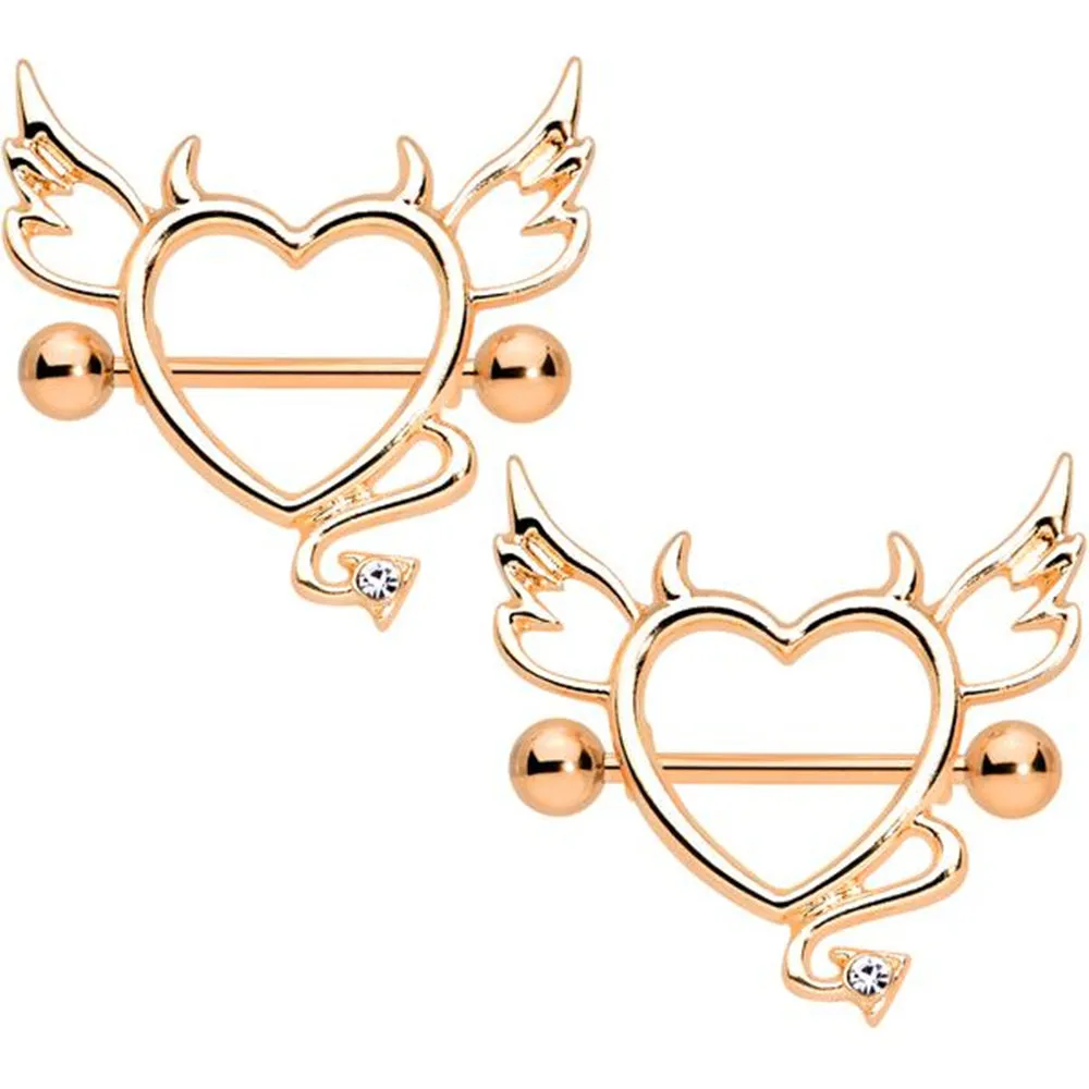 Devil Heart Nipple Shield Ring