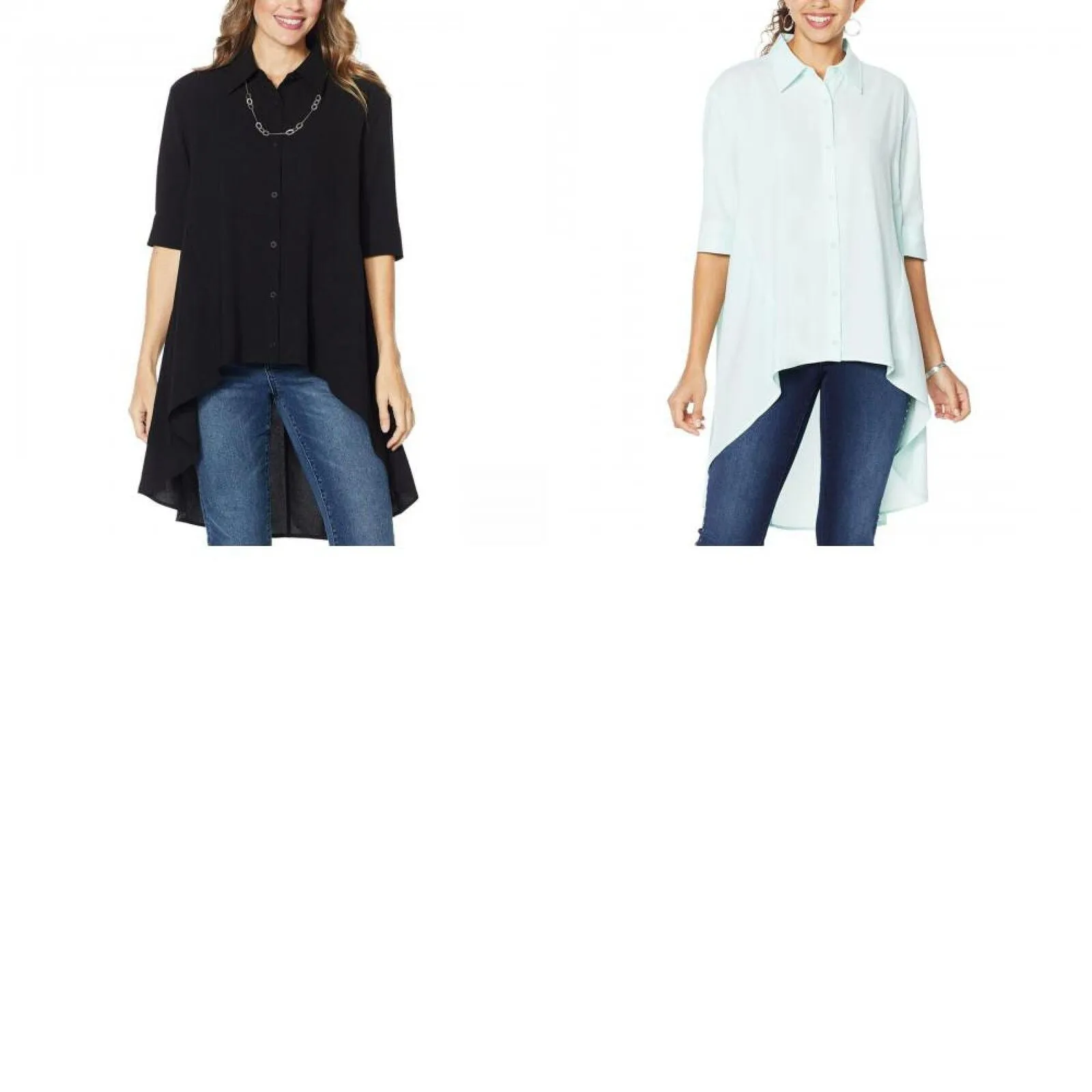 DG2 by Diane Gilman Women's Drama Button Front Hi Low Blouse