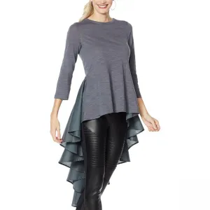 DG2 by Diane Gilman Women's Dramatic Hi Low Top With Pleated Back