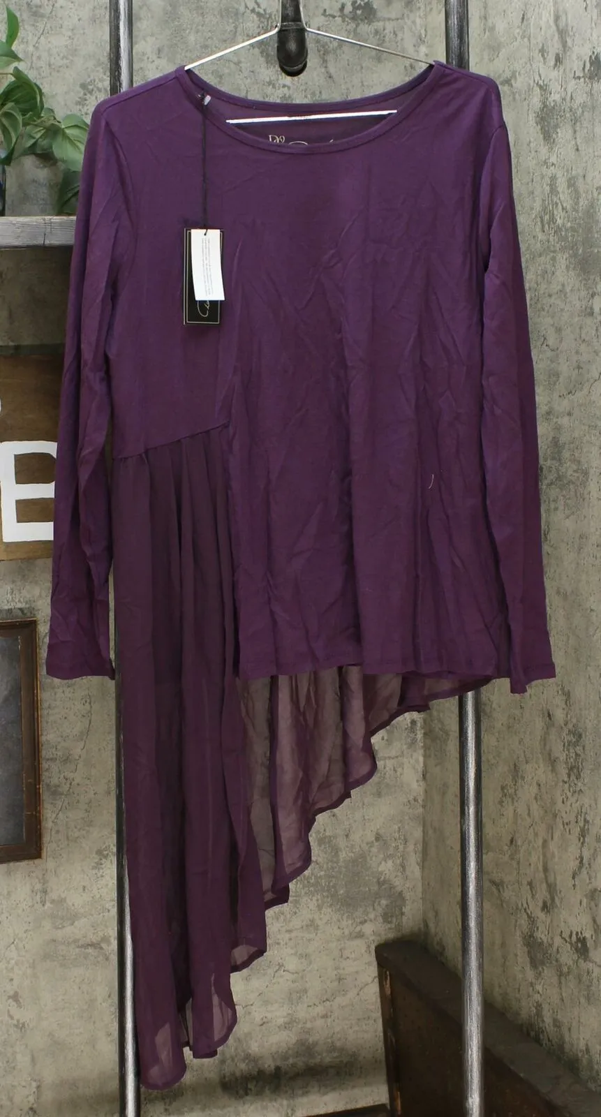 DG2 by Diane Gilman Women's Dramatic Mixed Media Asymmetric Top