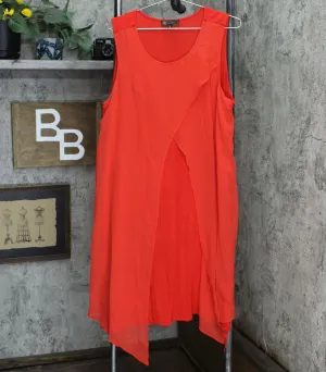 DG2 by Diane Gilman Women's Knit Layered Drama Dress Red XL