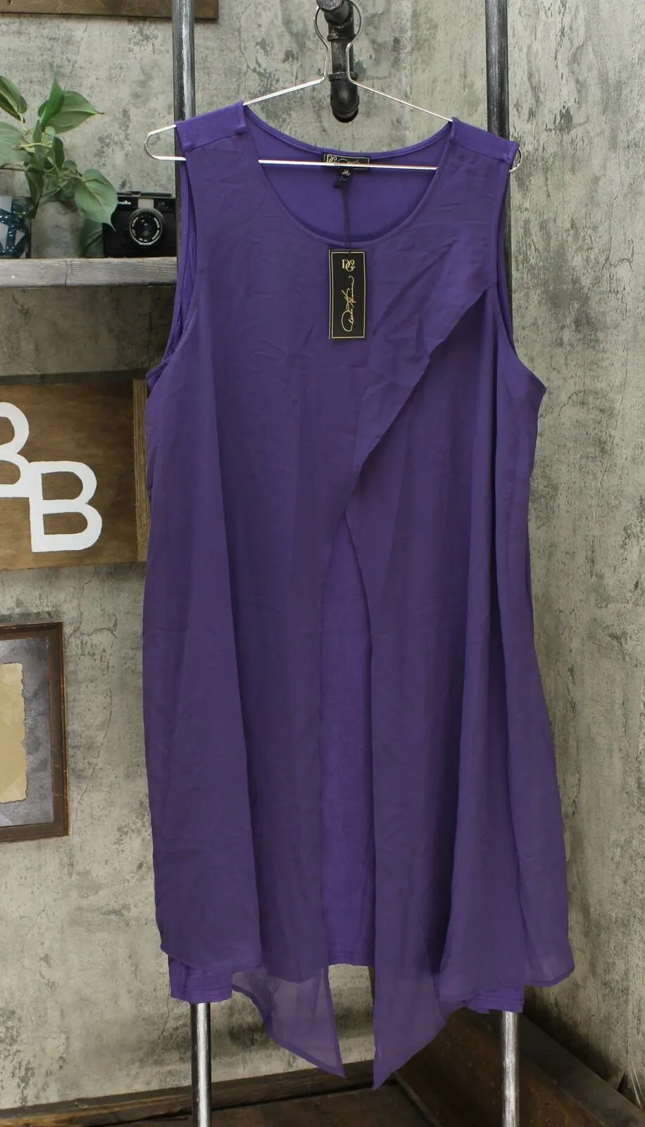 DG2 by Diane Gilman Women's Plus Size Layered Drama Dress