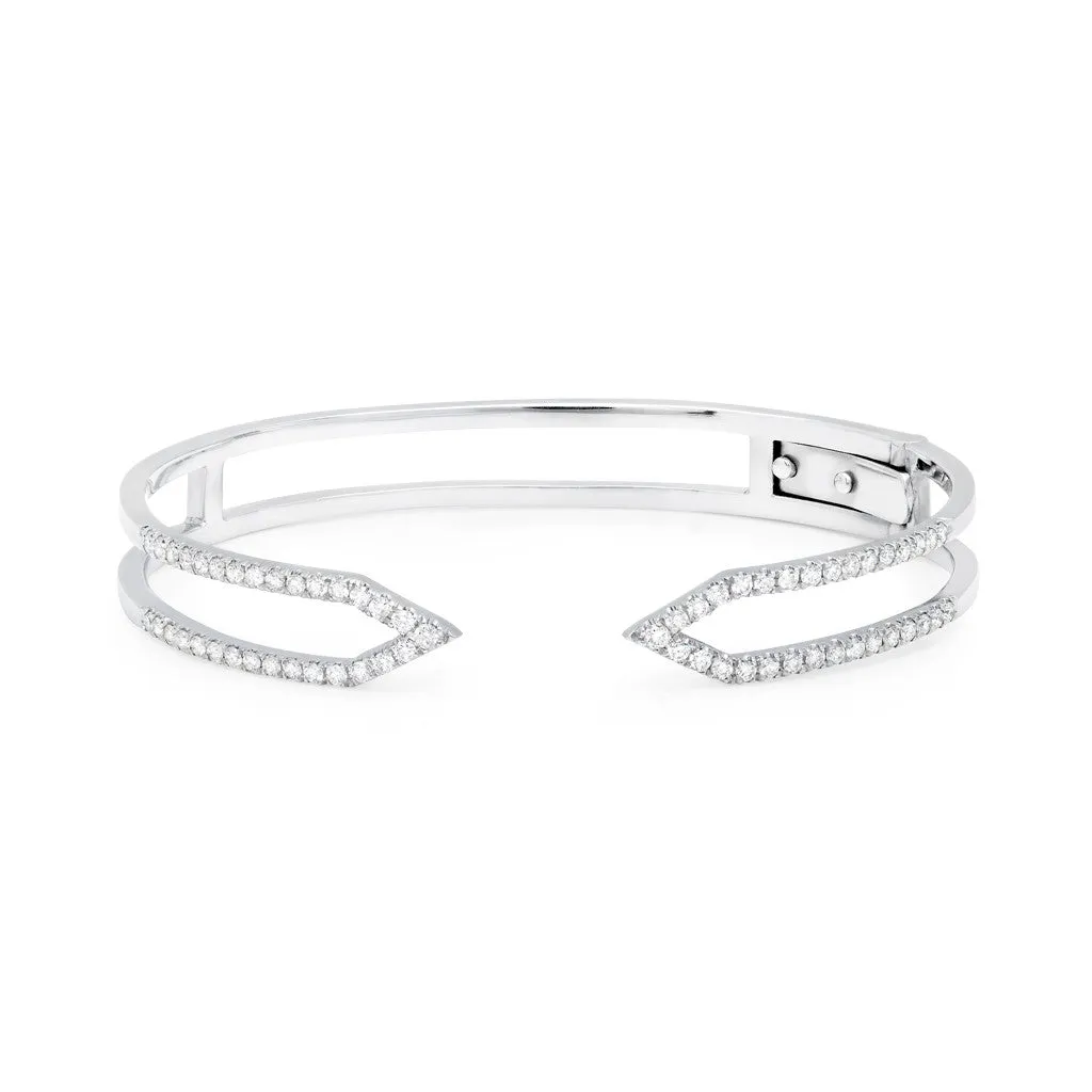 Diamond Hinge Dagger Cuff  | White Gold