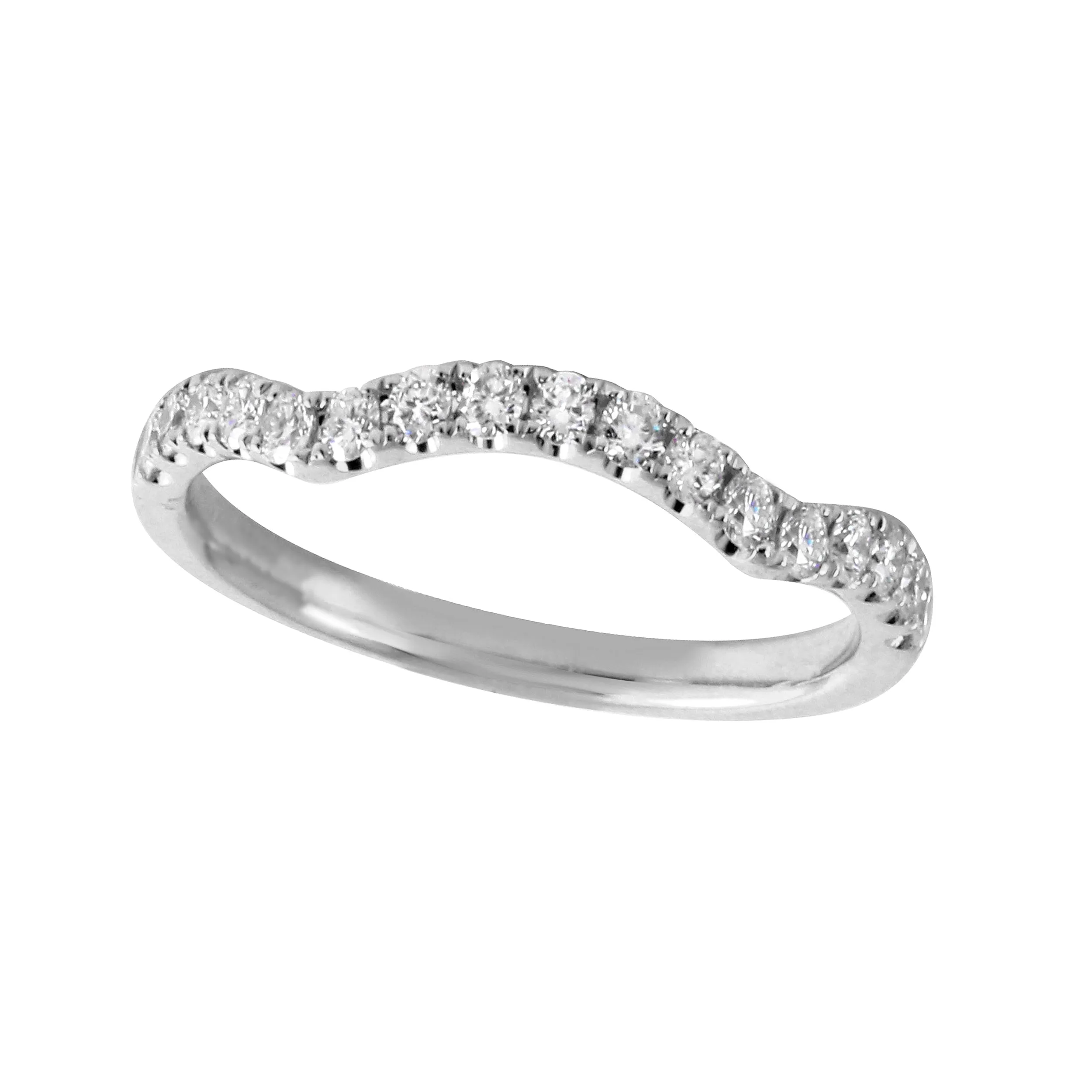 Diamond Pavé Subtle Curve Tracer Band