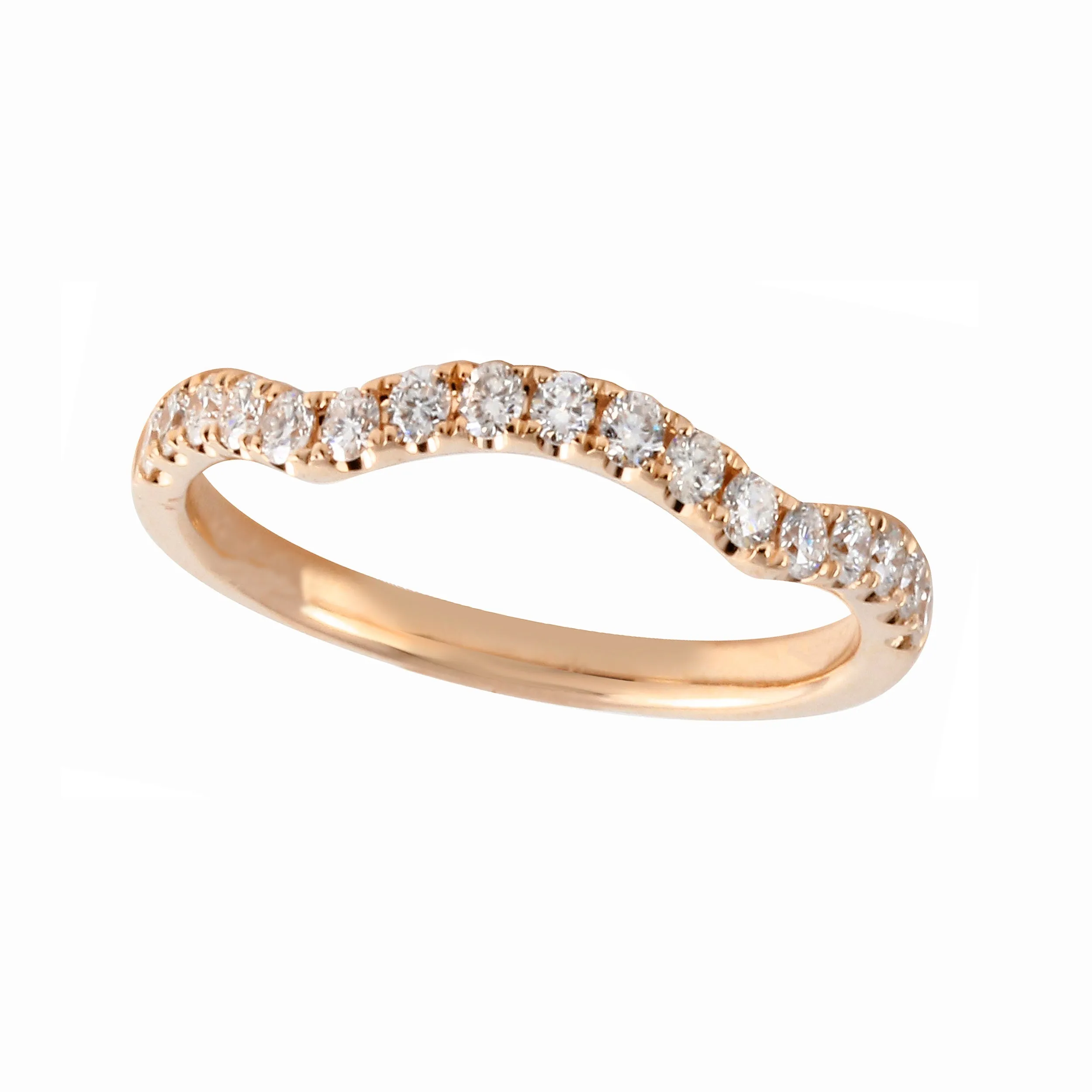 Diamond Pavé Subtle Curve Tracer Band