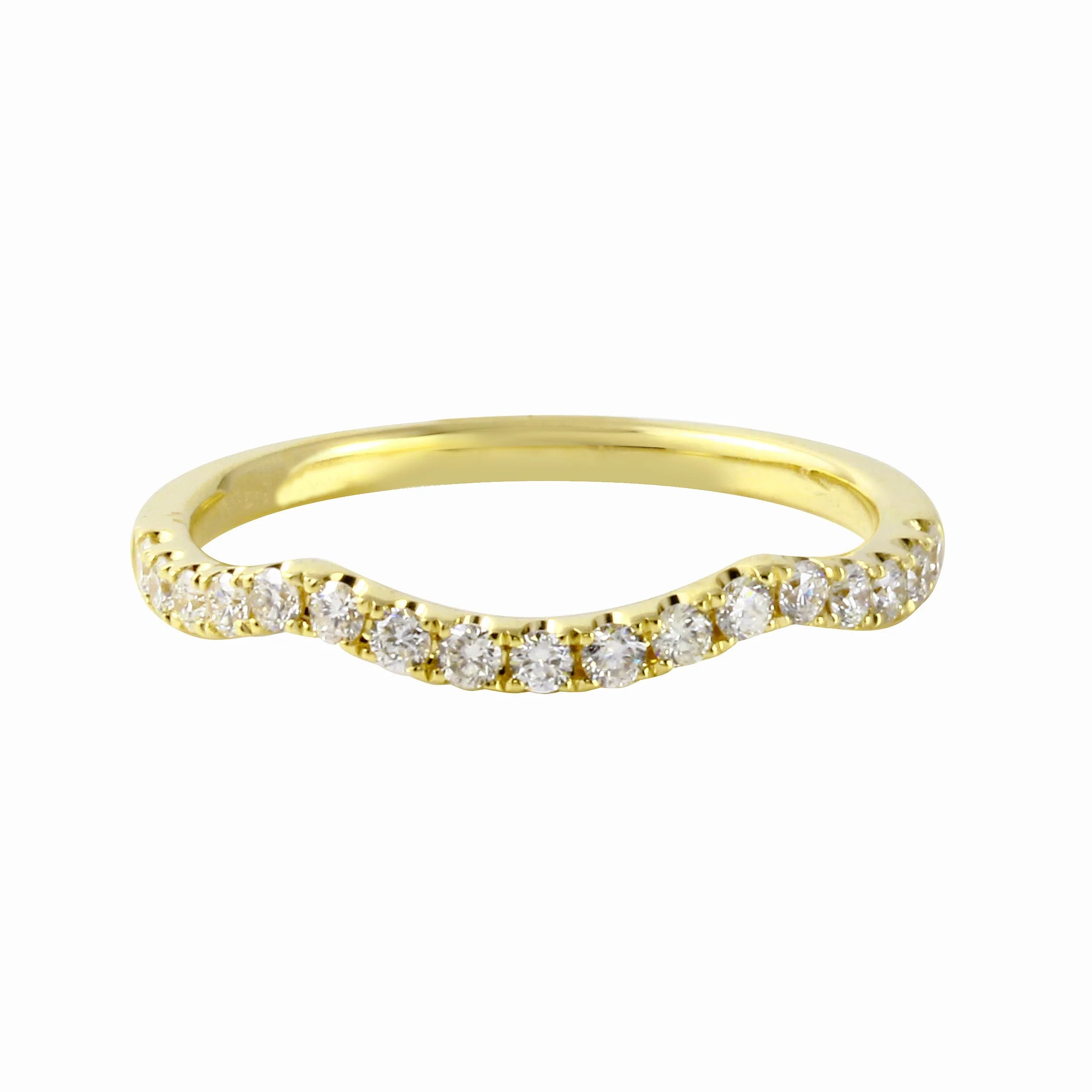 Diamond Pavé Subtle Curve Tracer Band