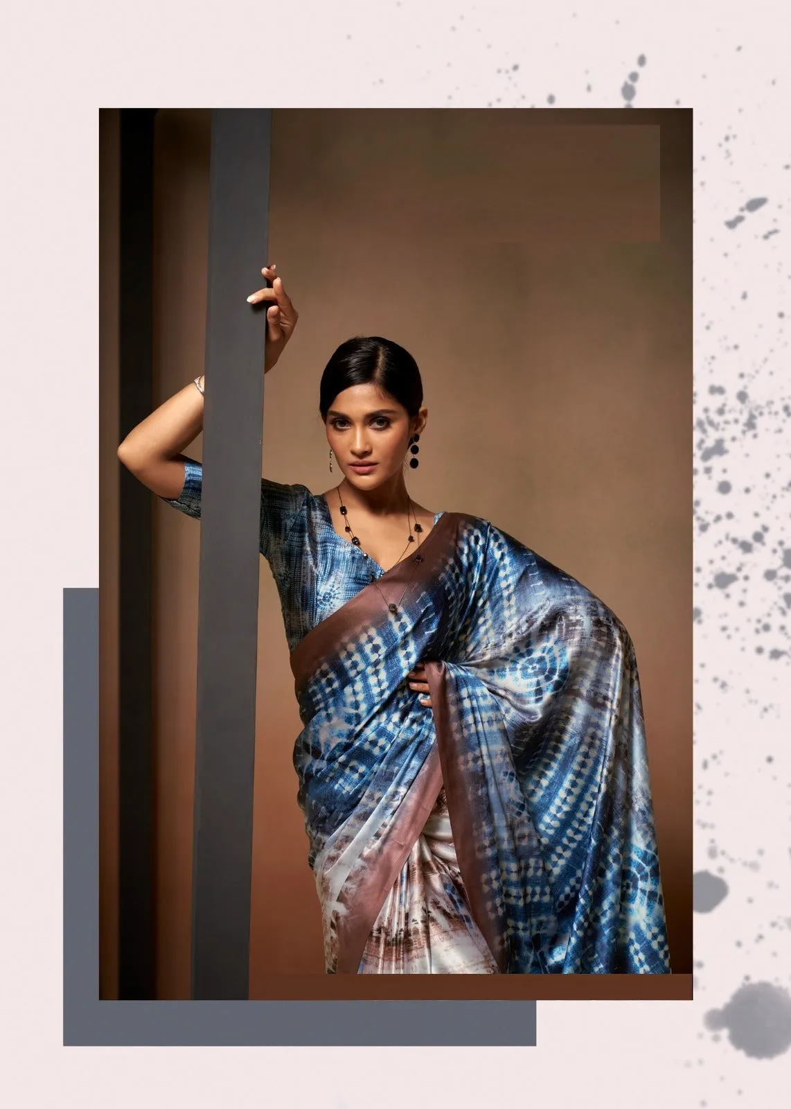 Digital Print Saree In Blue