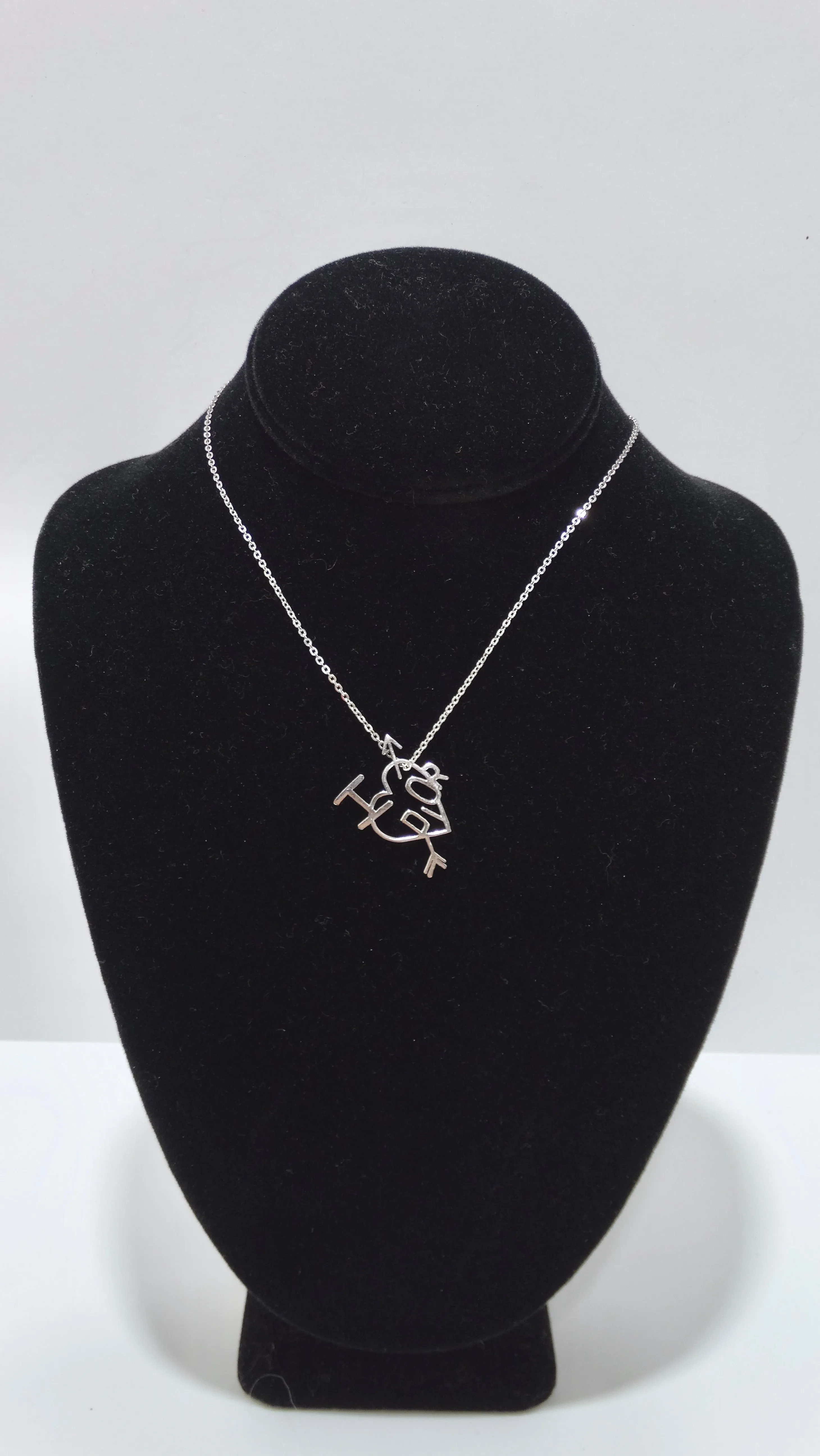 Dior I Heart Dior Pendant Silver Tone Necklace