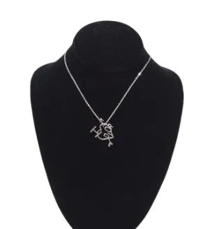 Dior I Heart Dior Pendant Silver Tone Necklace