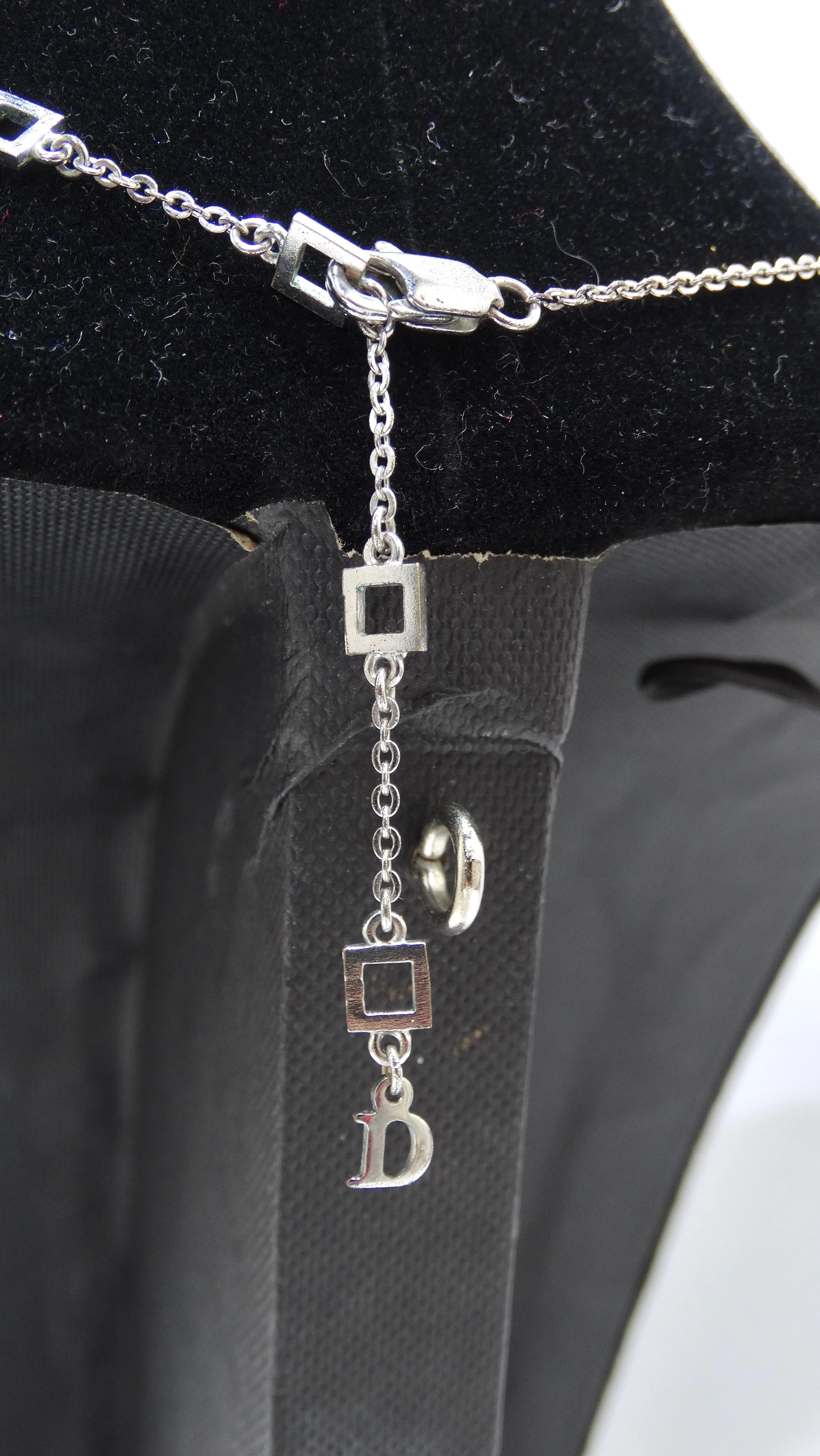 Dior I Heart Dior Pendant Silver Tone Necklace