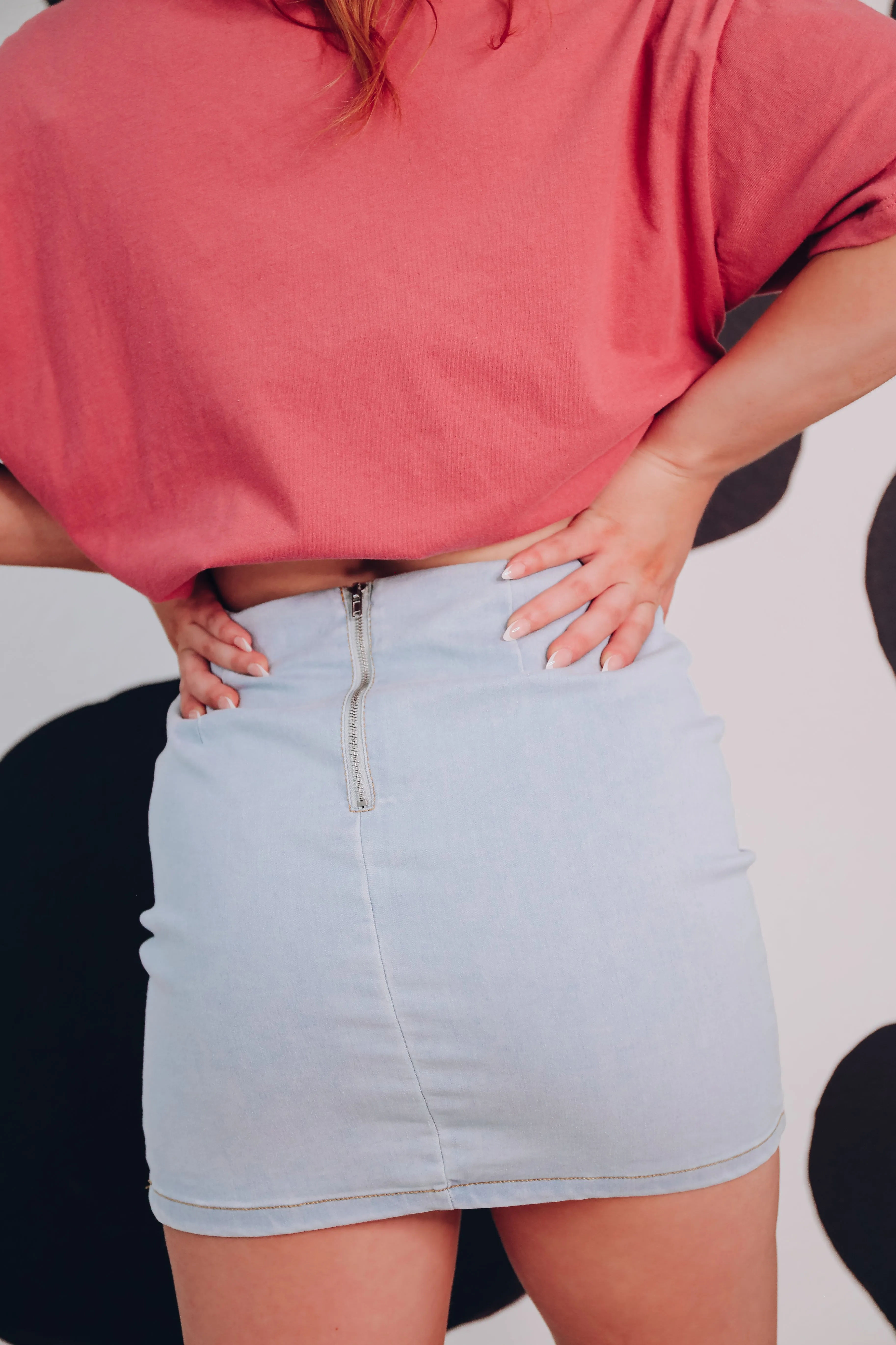 Dixie Denim Mini Skirt - Light Blue