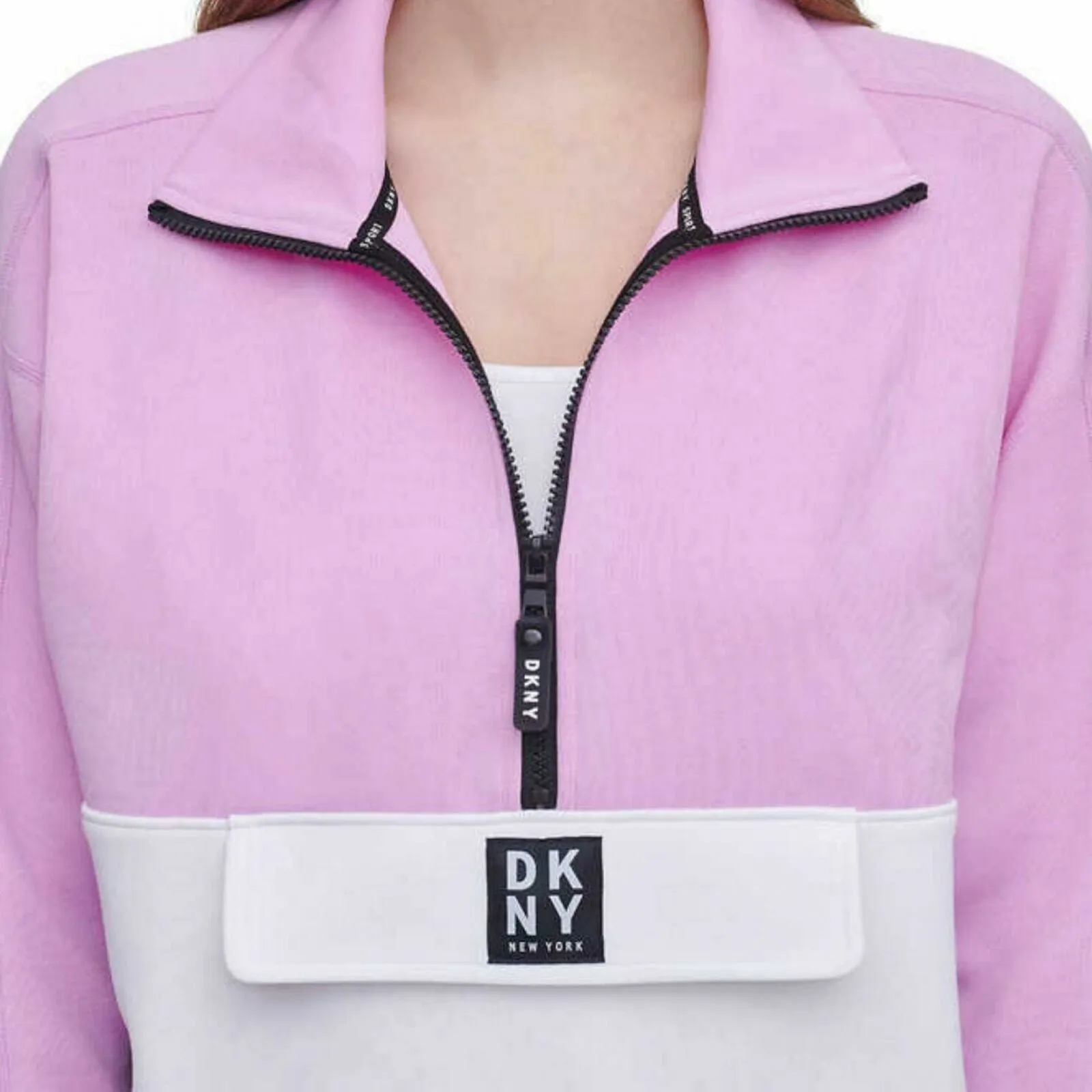 DKNY Sport Women's Colorblock Half Zip Pullover Sweatshirt