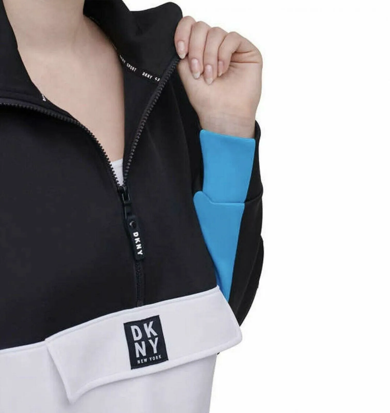 DKNY Sport Women's Colorblock Half Zip Pullover Sweatshirt