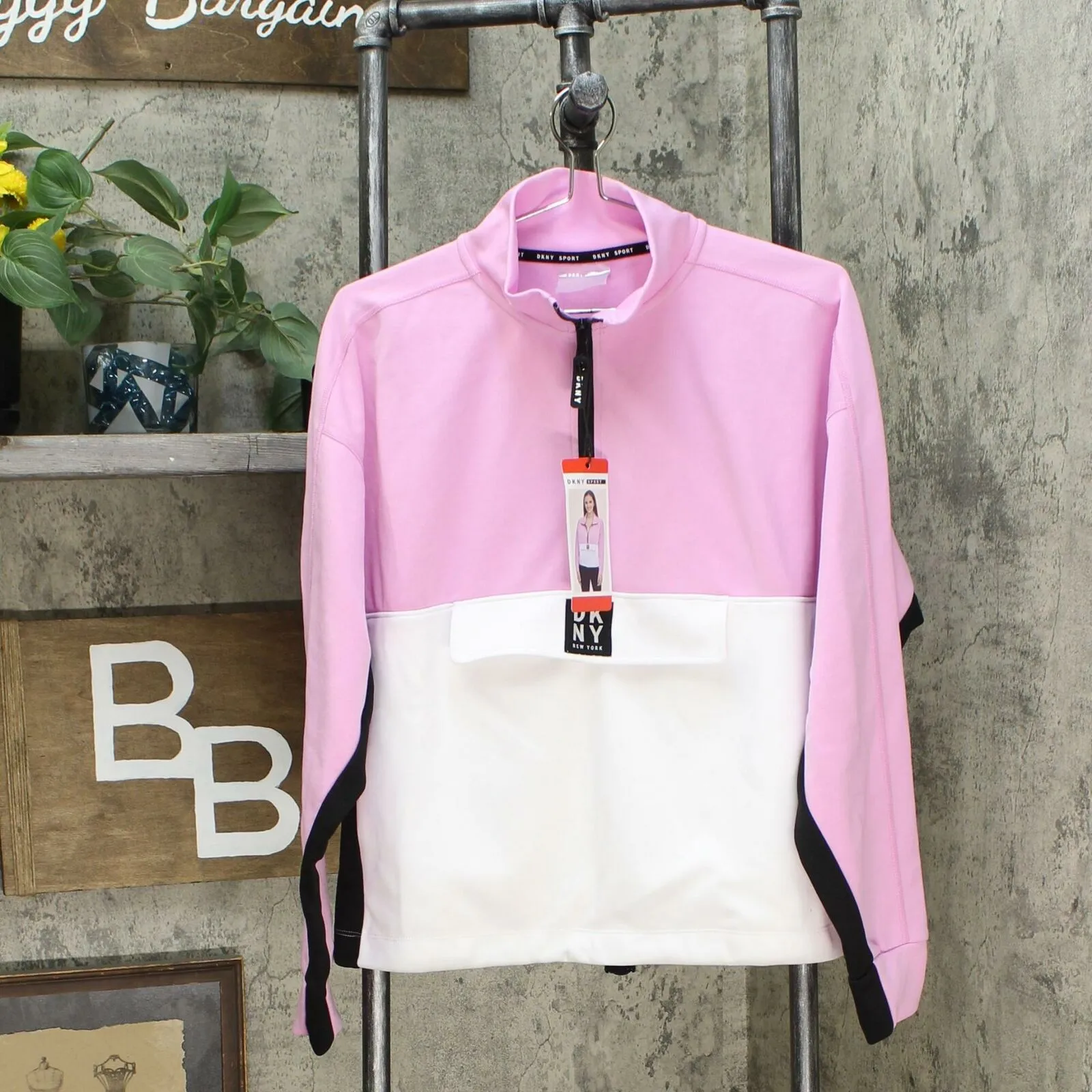 DKNY Sport Women's Colorblock Half Zip Pullover Sweatshirt