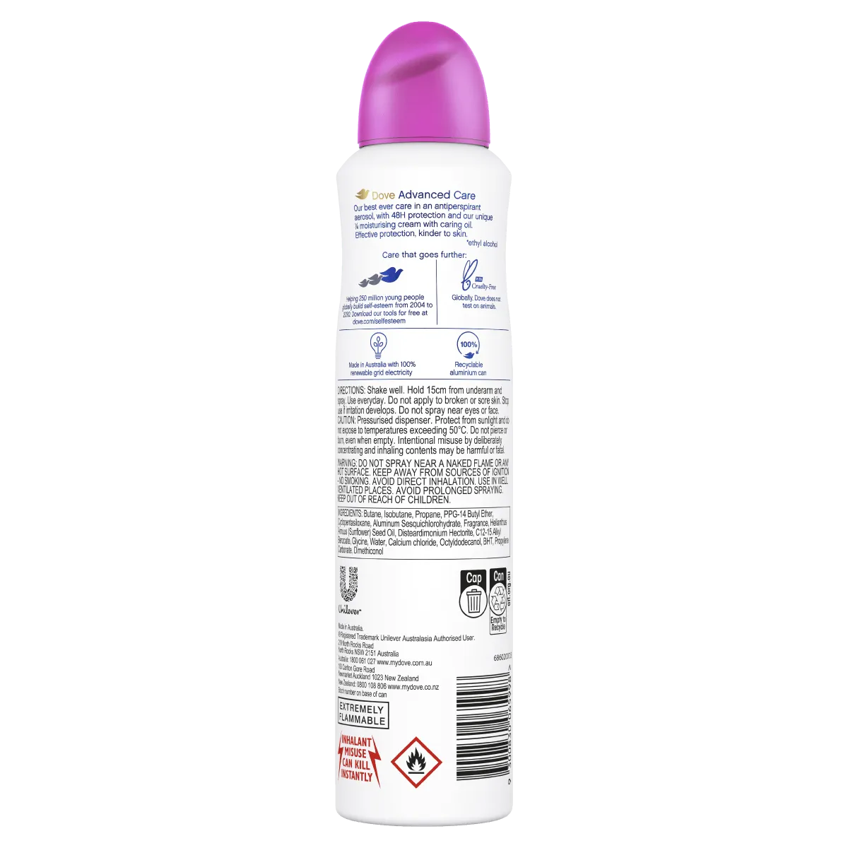 Dove Advanced Care Go Fresh Acai Berry & Waterlily Aerosol Deodorant 220mL