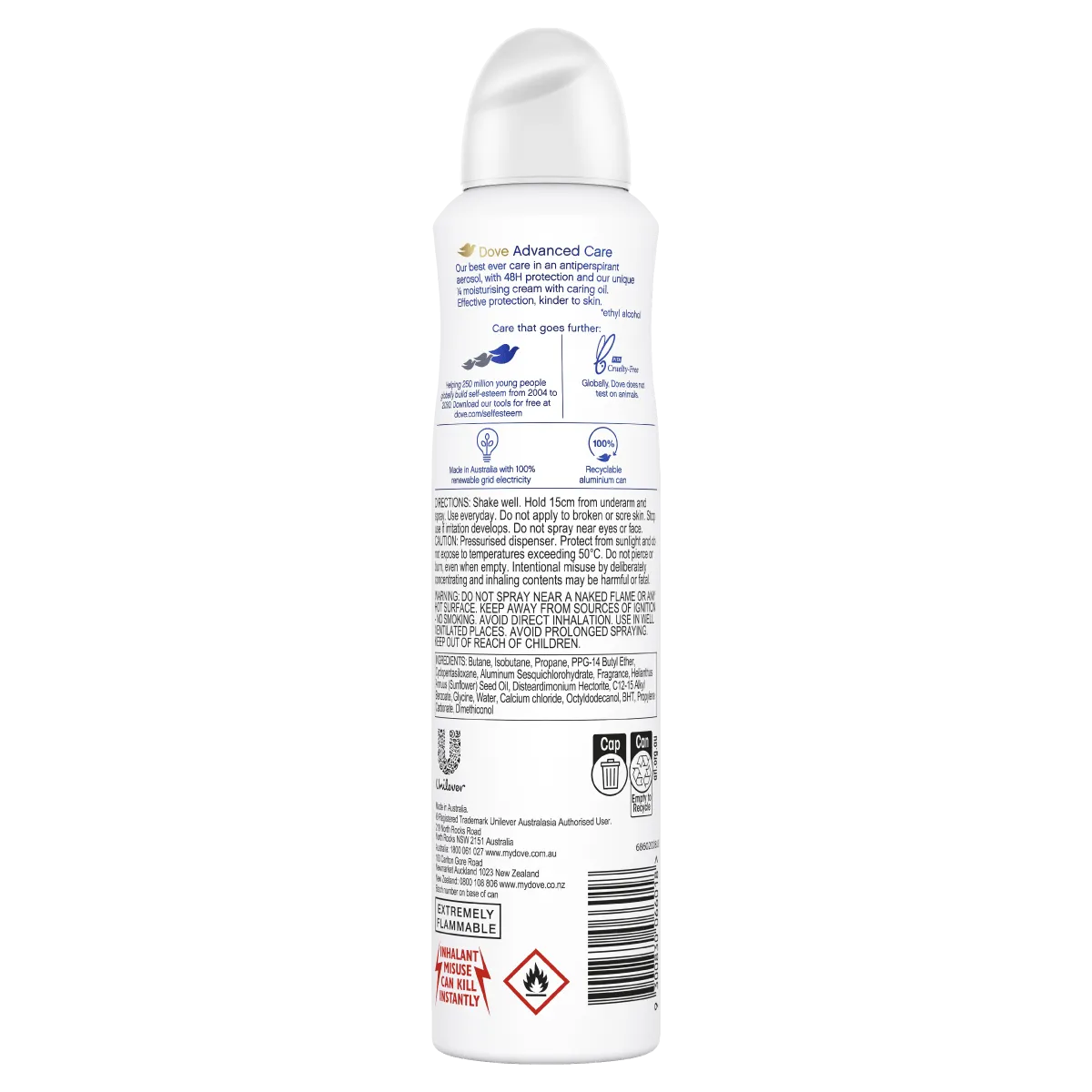 Dove Advanced Care Nourishing Secrets Coconut & Jasmine Aerosol Deodorant 220mL
