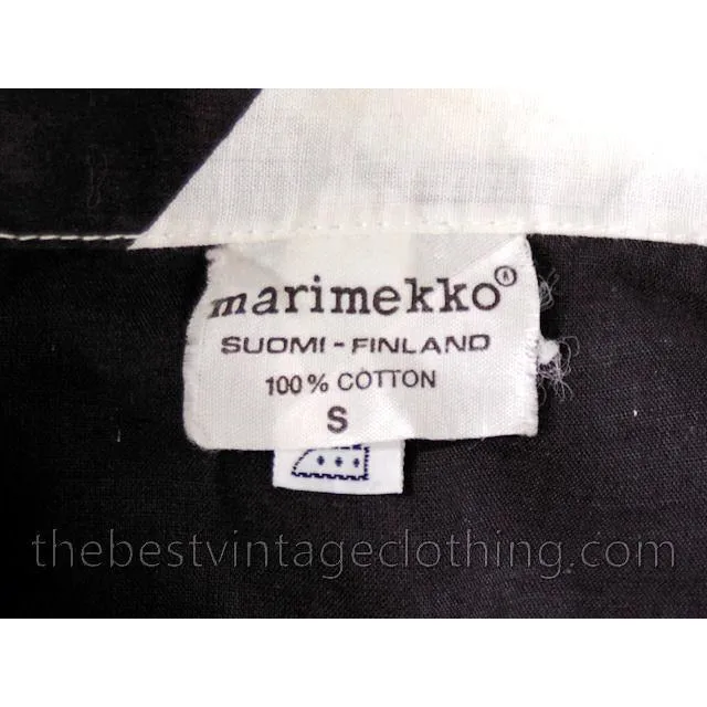 Dramatic Vintage 1960s Marimekko  Graphic Tent Dress Black & White S