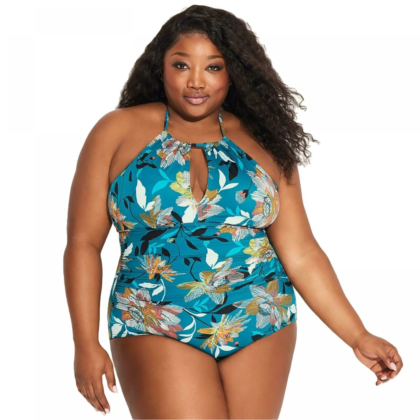 Dreamsuit Women's Plus Size Slimming Control High Neck One Piece Swimsuit