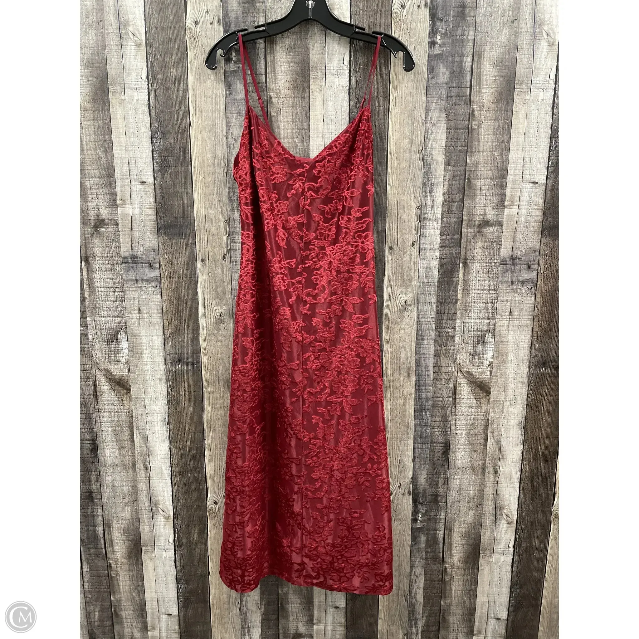 Dress Party Midi By Cme In Maroon, Size: Sp