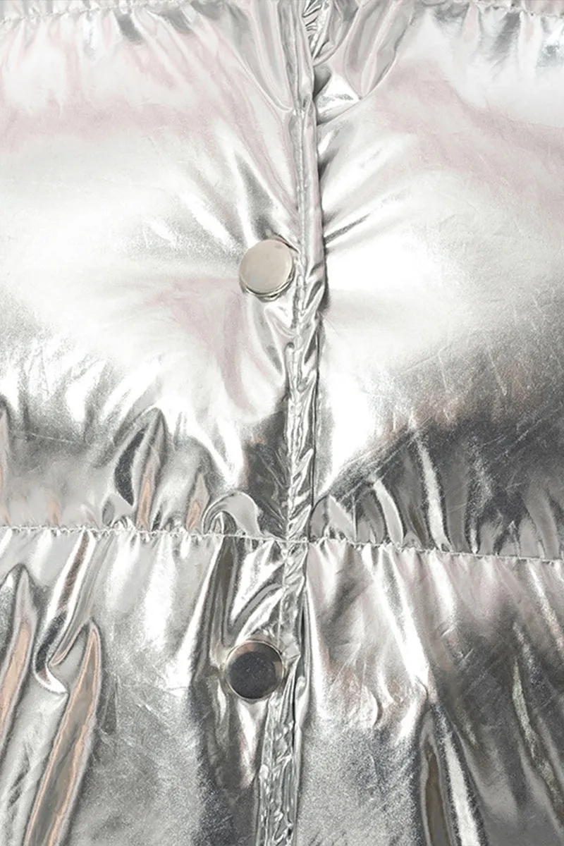 DS3273 Metallic Puffer Vest Outerwear