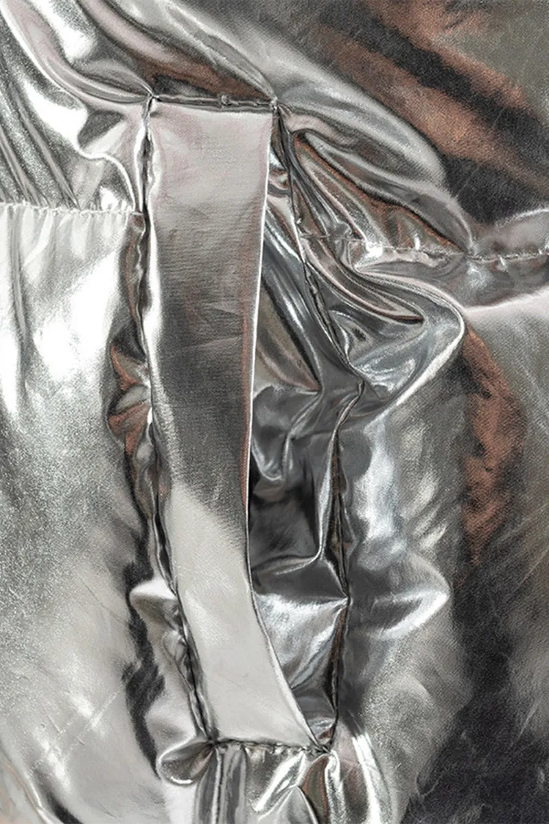 DS3273 Metallic Puffer Vest Outerwear