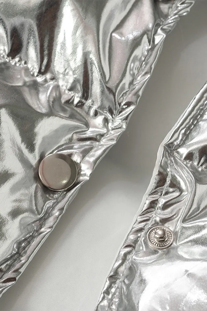 DS3273 Metallic Puffer Vest Outerwear