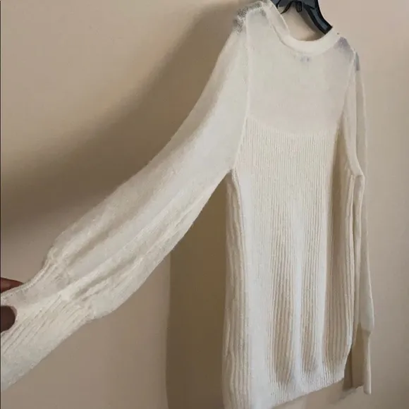 Ella moss Sheer Wool Blend knit Sweater