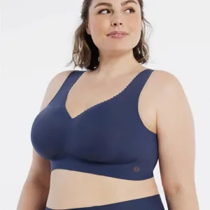 Evelyn &amp; Bobbie Size XL Seamless Navy Blue Women's Bra