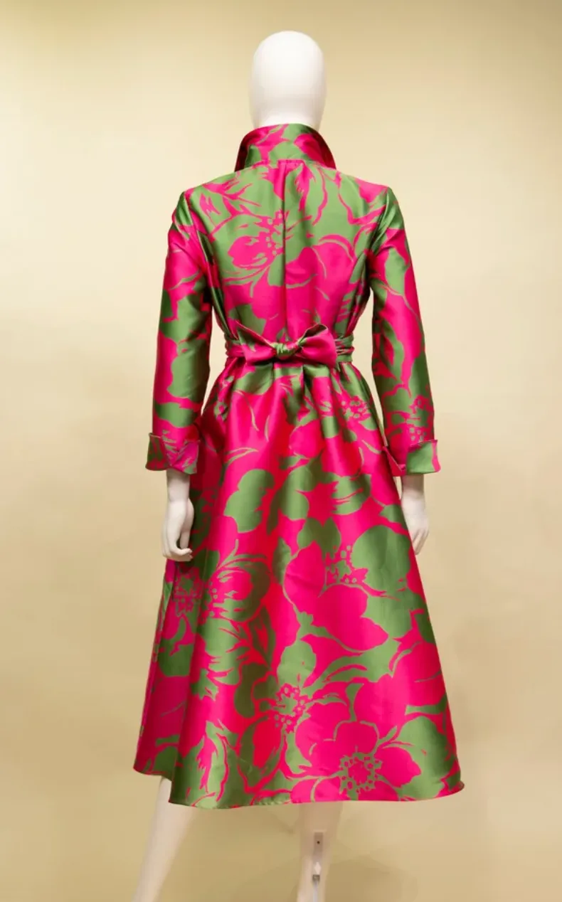 F22041 - Double Collar A-Line Dress